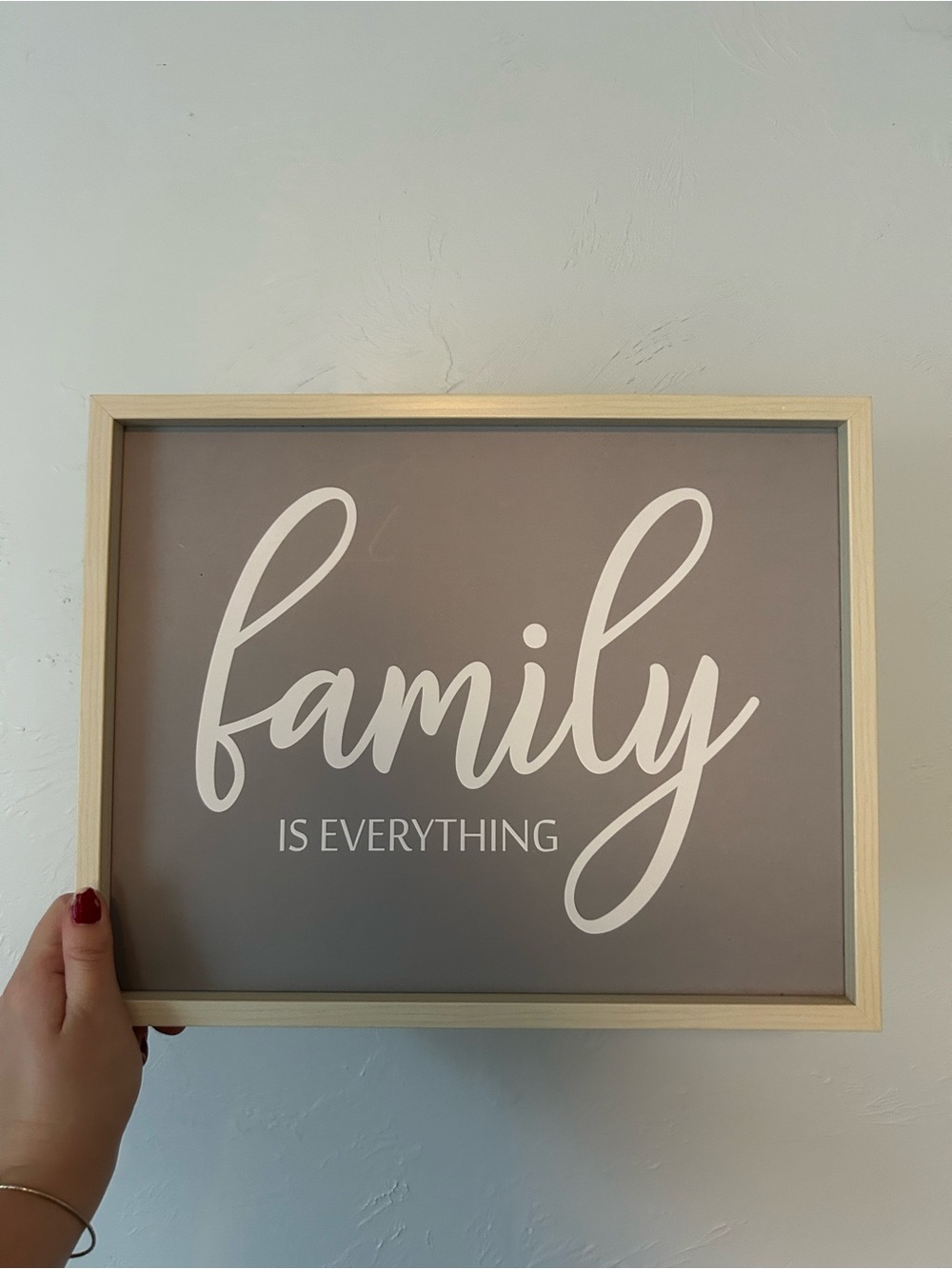 Family Is Everything Wall Sign - Neutral Gray